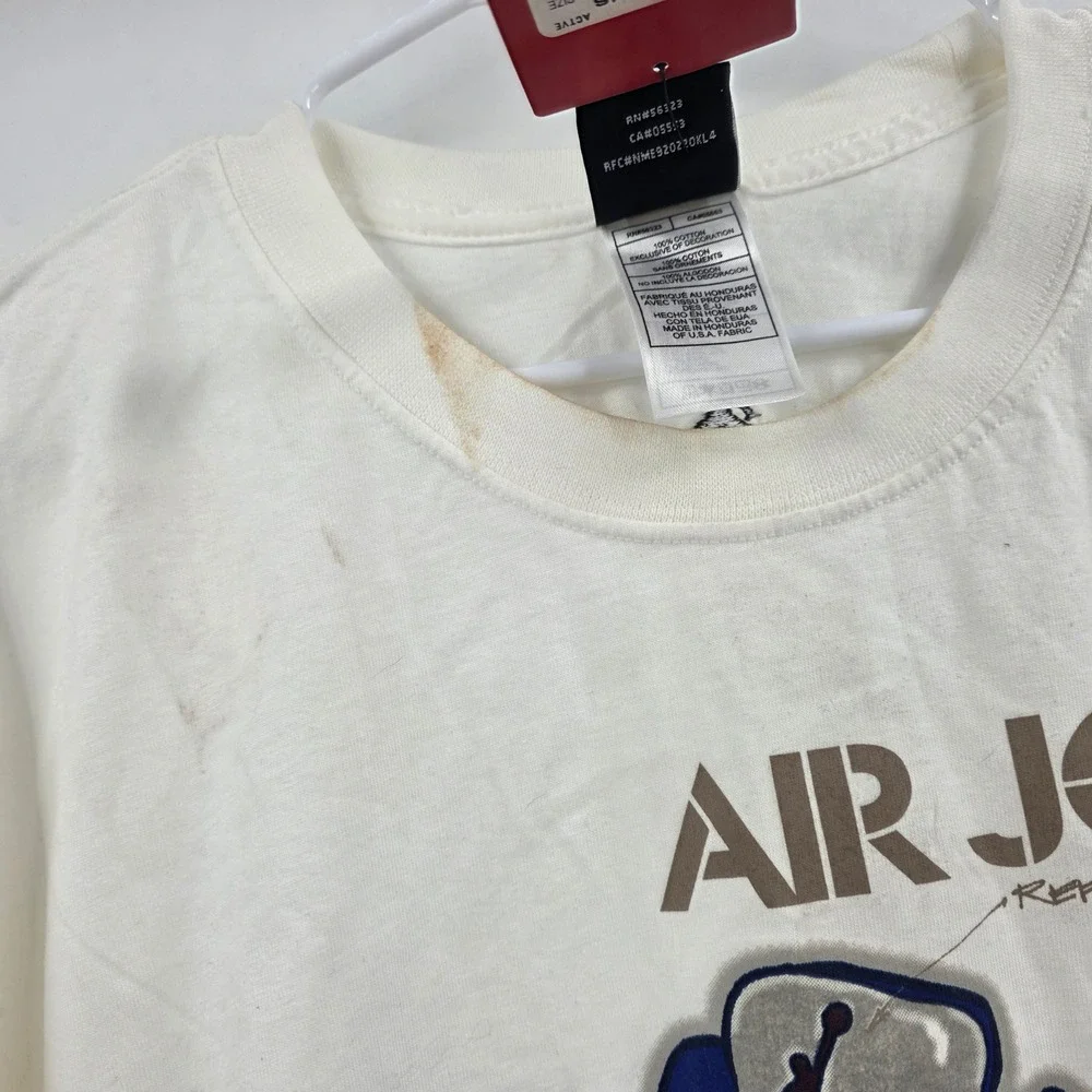 VINTAGE 90S RARE NIKE AIR JORDAN SHIRT MENS 2XL XXL SNEAKER BLUE DEADSTOCK *READ